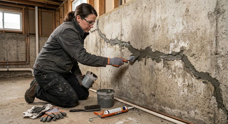 Cracked Basement Floor Repair in York, SC